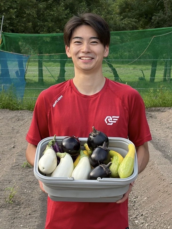 三浦選手と野菜